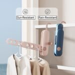 Foldable Seven-Hole Clothes	 Hanger Travel Business Traveling Portable Hotel Plastic Hanger - Image 4