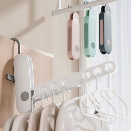 Foldable Seven-Hole Clothes Hanger Travel Business Traveling Portable Hotel Plastic Hanger