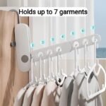Foldable Seven-Hole Clothes	 Hanger Travel Business Traveling Portable Hotel Plastic Hanger - Image 3